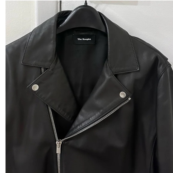 The Kooples Biker Leather Jacket Men Large Black - Picture 3 of 8